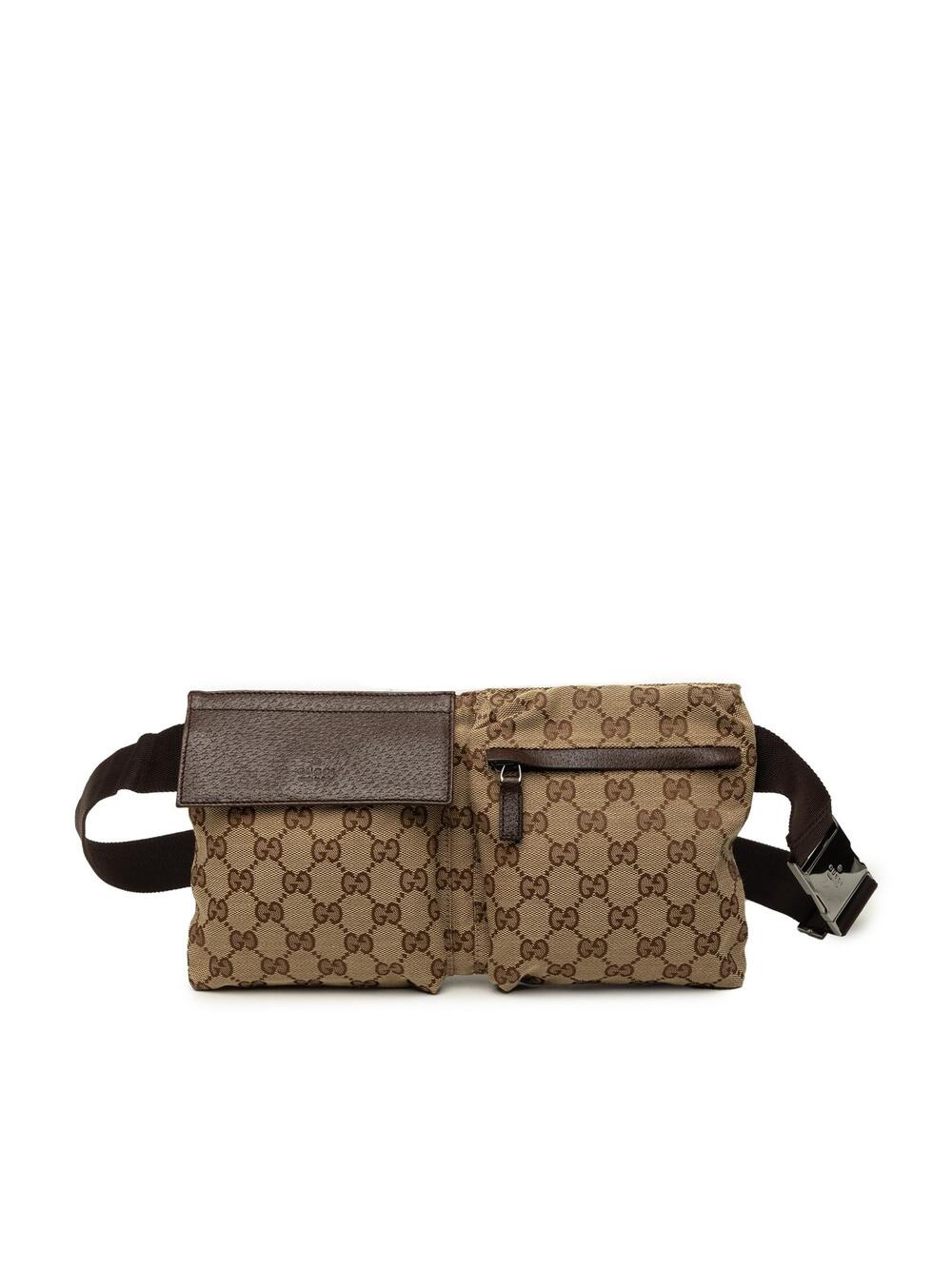 Gucci Gg Canvas Double Pocket Belt Bag #344644G61B
